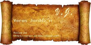 Veres Jordán névjegykártya